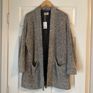 Cozy, textured open front knit sweater by Marine Layer